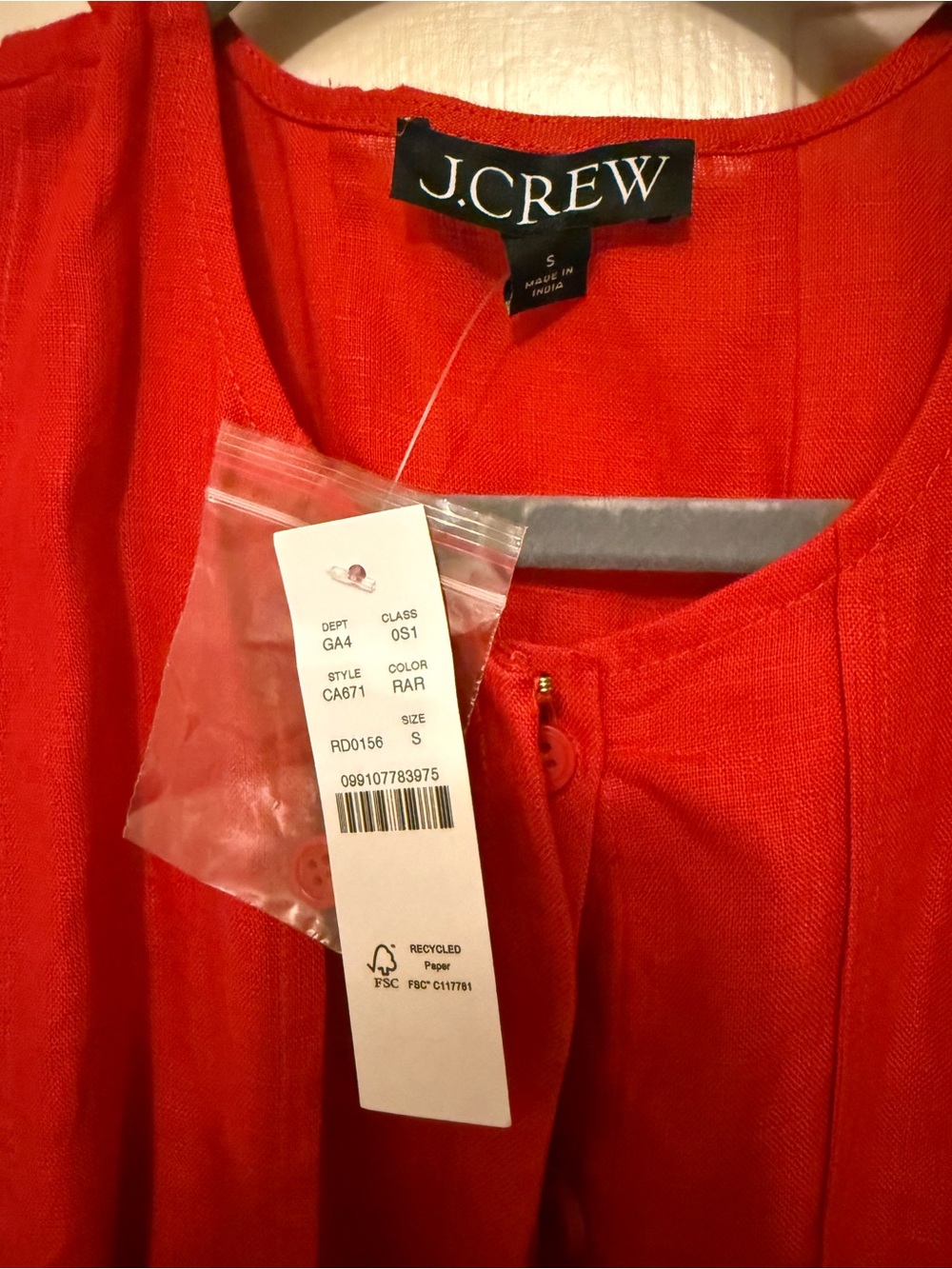 J. Crew Red Sleeveless Ring-Belt Midi Dress - Picture 6 of 6